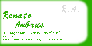 renato ambrus business card